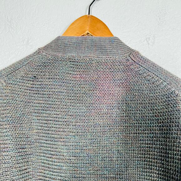 Vintage 70s Golden Cup Academic 100% Wool Cardigan Sweater Knit Pockets - XL - Picture 8 of 9